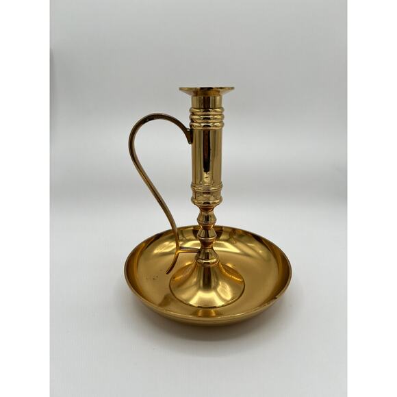 Large Brass Candlestick Holder - Picture 4 of 4